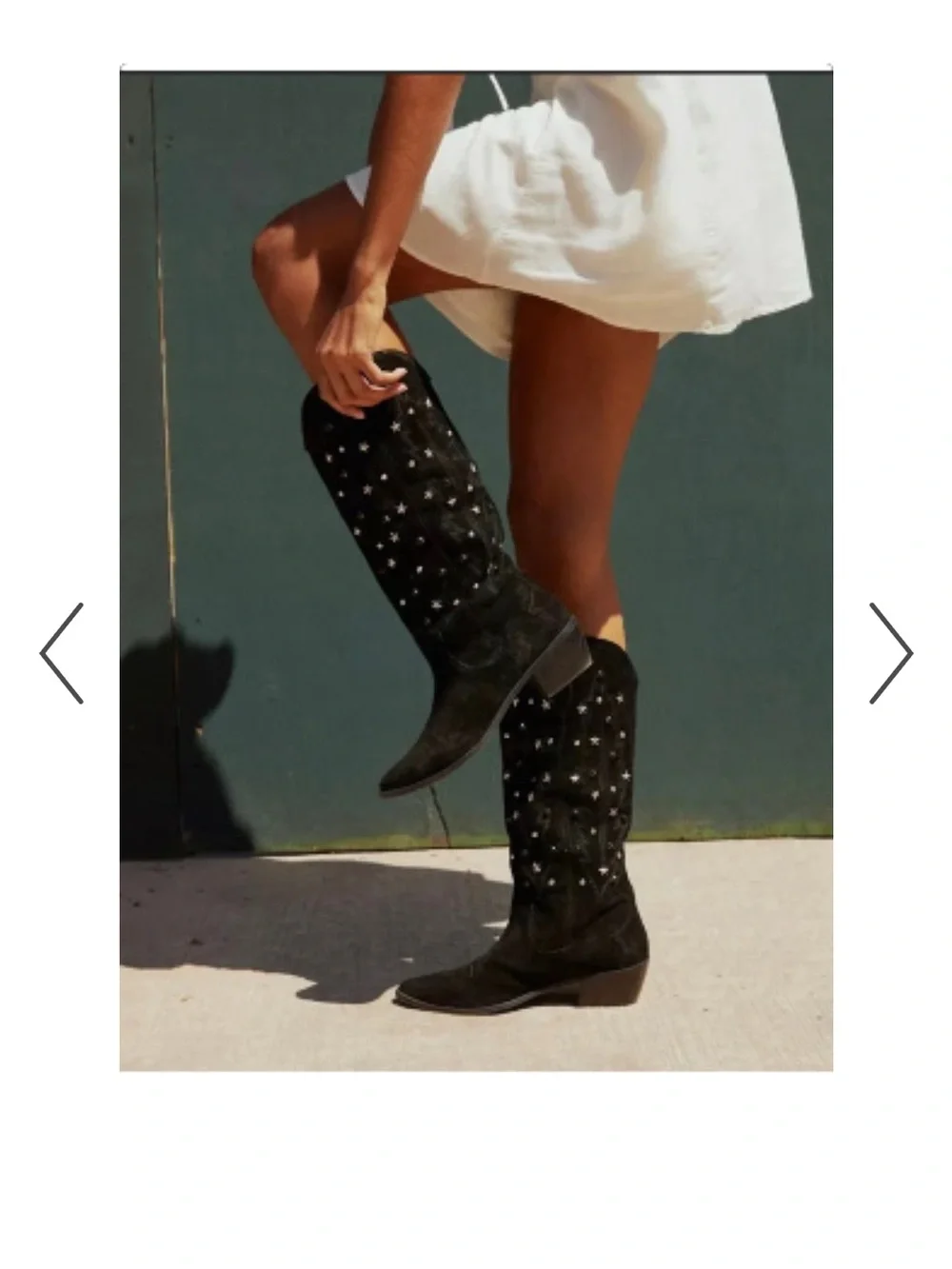 Black Studded Knee-High Women's cowboy cowgirl Boots
